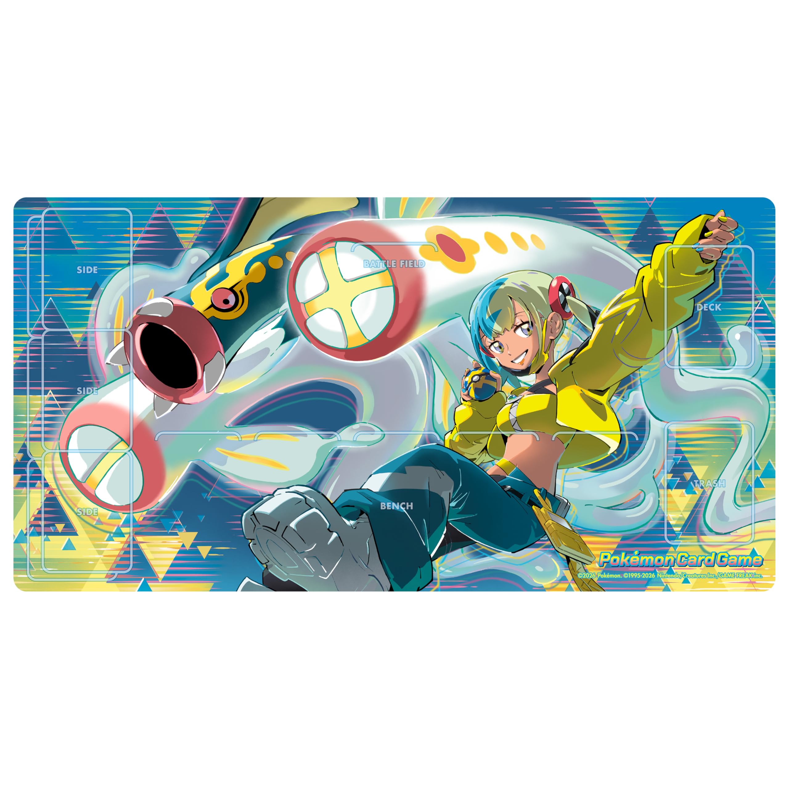 Pokémon Center Original Pokémon Trading Card Game Rubber Playmat: Canary & Mega Eelektross