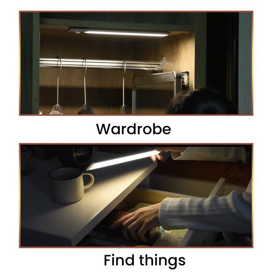 Motion Sensor Light Rechargeable Magnetic Night Light Adjustable Brightness Color Wireless LED Lighting for Closet Hallway