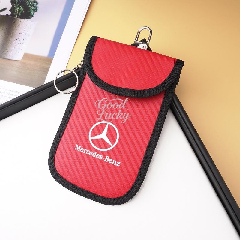 AXX2 Car Key Case Anti-Theft Signal Blocker Bag Car RFID Shielding Pocket Pouch For Mercedes Benz 2022 C S Class W206 W223 S350 C260