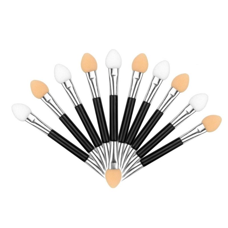 10 Pcs Double Headed Eyeshadow Applicators Eyeshadow Brush Sponge Brushes Small Makeup Brush for Daily and Travel Use 1