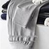 Men's Slim Fit Pure Cotton Autumn Pants for Middle-Aged & Elderly - Warm, Solid Color, Thin Wool Underpants