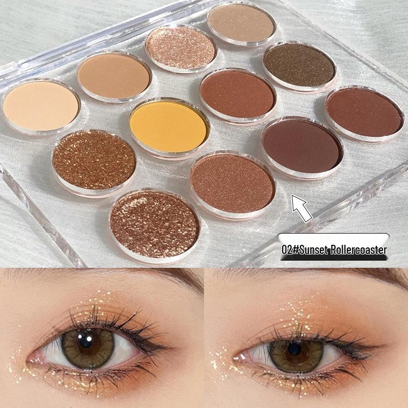 Palette Occhi Economica da 12 Colori: Perlescente, Opaco, Tè al Latte, Toni della Terra