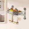Wall Mounted Suction Cup Bathroom Shelf Large Capacity Shower Organizer  Bathroom