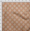 oneOone Cotton Poplin Beige Fabric Asian Block Dress Material Fabric Print Fabric By The Yard 42 Inch
