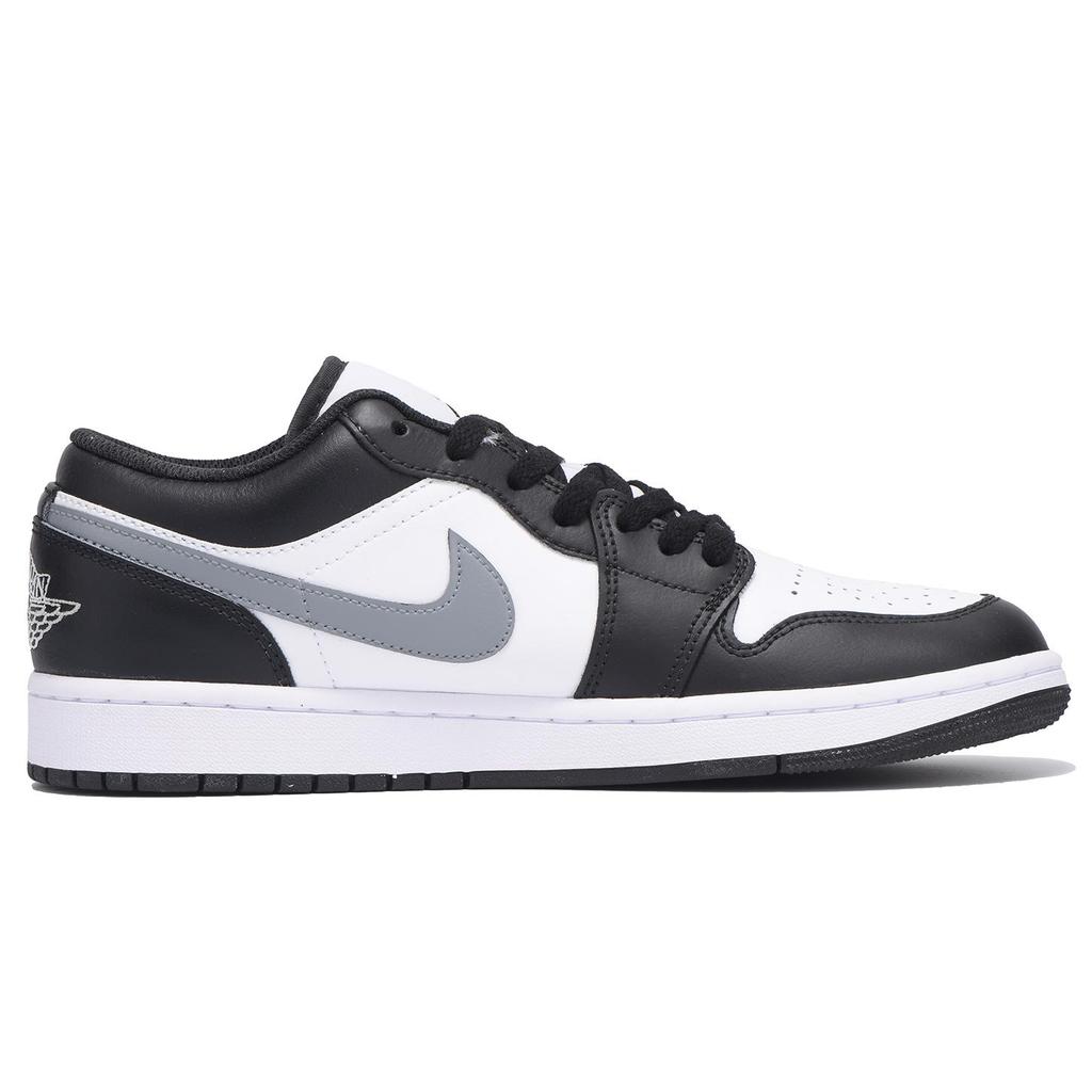 Jordan Air Jordan 1 Slip Resistant Abrasion Resistant Low top Vintage Basketball Shoes Men's Black White Gray 553558-132(Team59-)