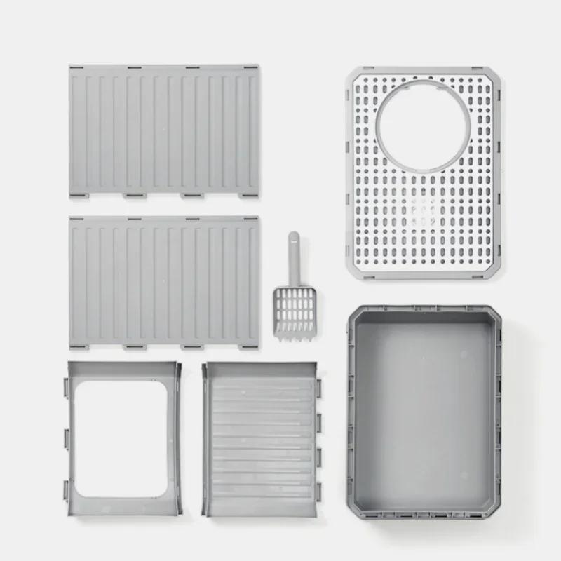 Lettiera per Gatti Completamente Chiusa Anti-Schizzi Tipo Cassetto Extra Large Staccabile Rimozione Odori Toilette per Gatti Domestica Sabbiera Uso Quotidiano