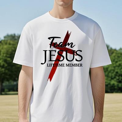 Team Jesus Lifetime Member Christian Printed T Shirt Fashion Men Women Short Sleeve Tees Casual Summer Breathable Hip Hop Tshirt