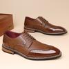 Large Size Men's Brock Carved Lace-Up British Style Business Dress Leather Shoes