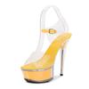 34-43 Size Sexy Super High Heels 15CM Thin Heel Waterproof Table Sandals Transparent Crystal Shoes Wedding Shoes
