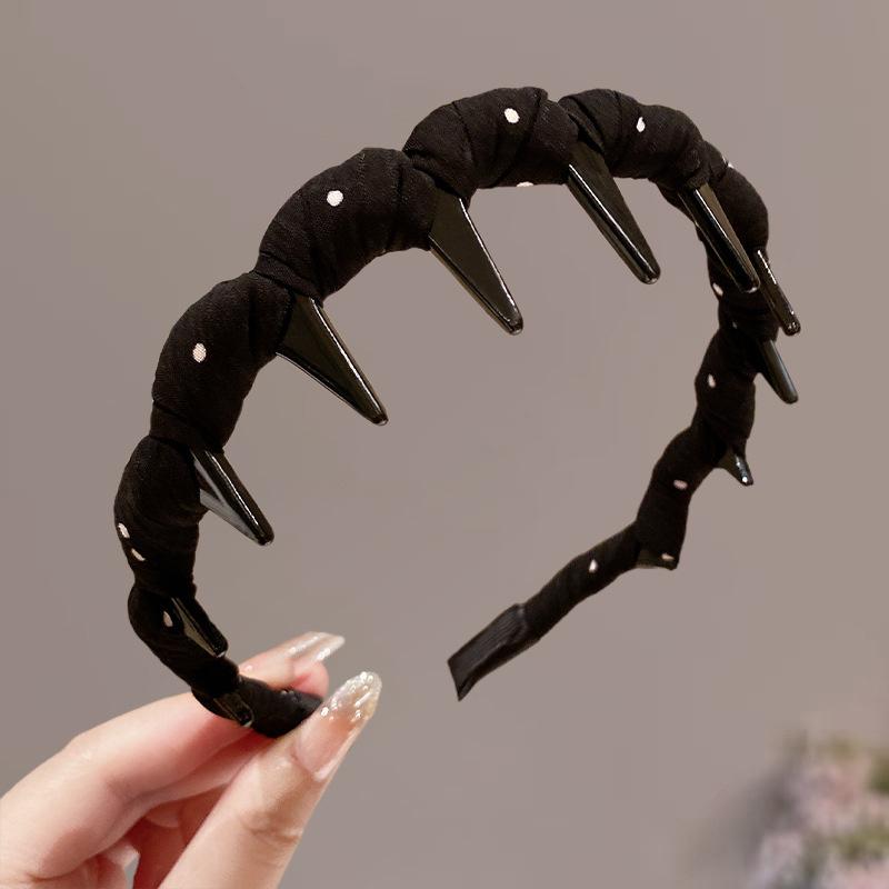 

Chic Dot-Braided Grip Headband, Volumizing Non-Slip Hairband For Skincare, Daily Wear & Styling чёрный