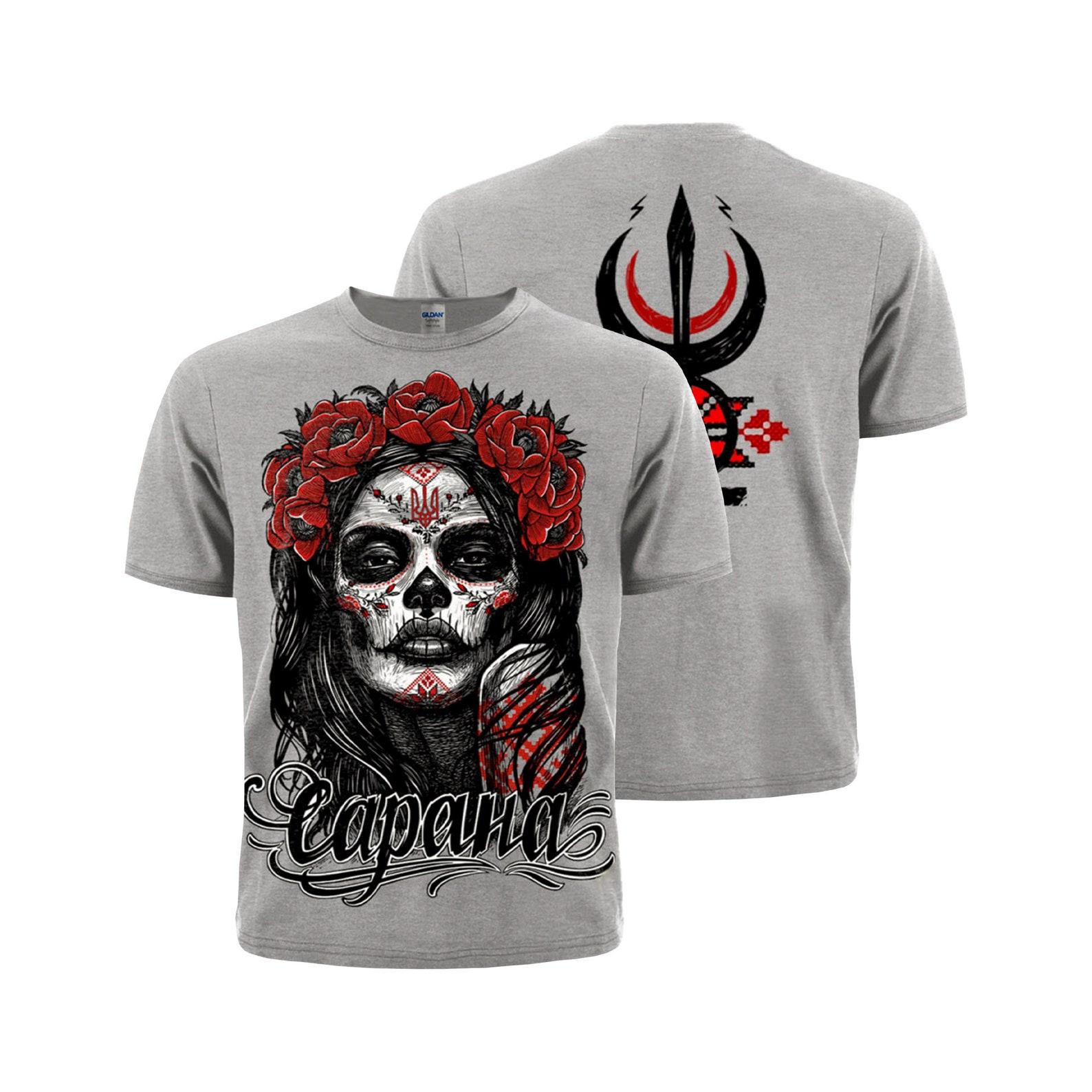 Santa Muerte T-Shirt: Gothic Mexican Folk Art Tee M