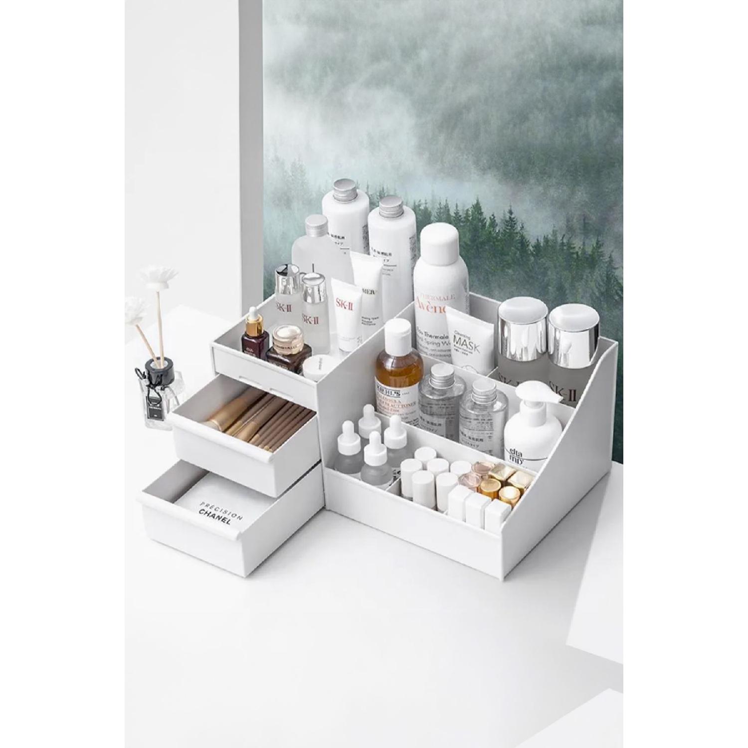 

Elegance Multi-purpose Organizer With Drawers Cosmetic Perfume Cream Jewelry Organizer белый