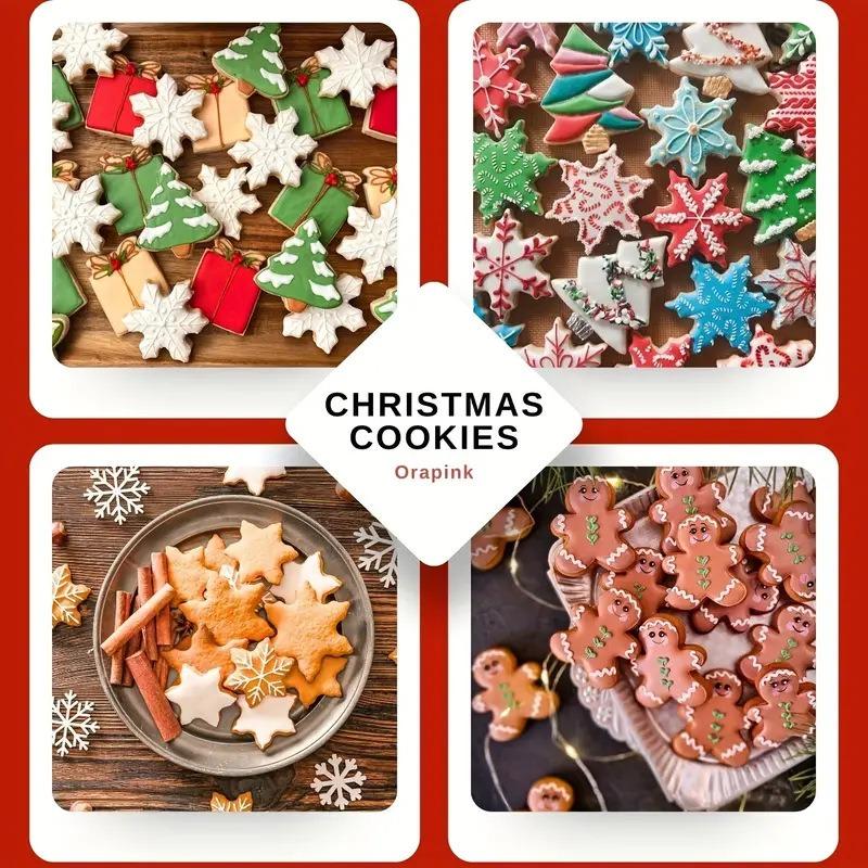 Christmas Cookie Cutters Set, 18 Piece Stainless Steel Holiday Cookie Baking Tools Gingerbread Man Snowflake Christmas Tree Hear Star Angel Shapes