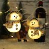 Schneemann Weihnachtsdekoration mit LED-Lichtern Festivalparty Wohndekor Karierter Gestreifter Schal Puppe Kinder Weihnachtsgeschenk