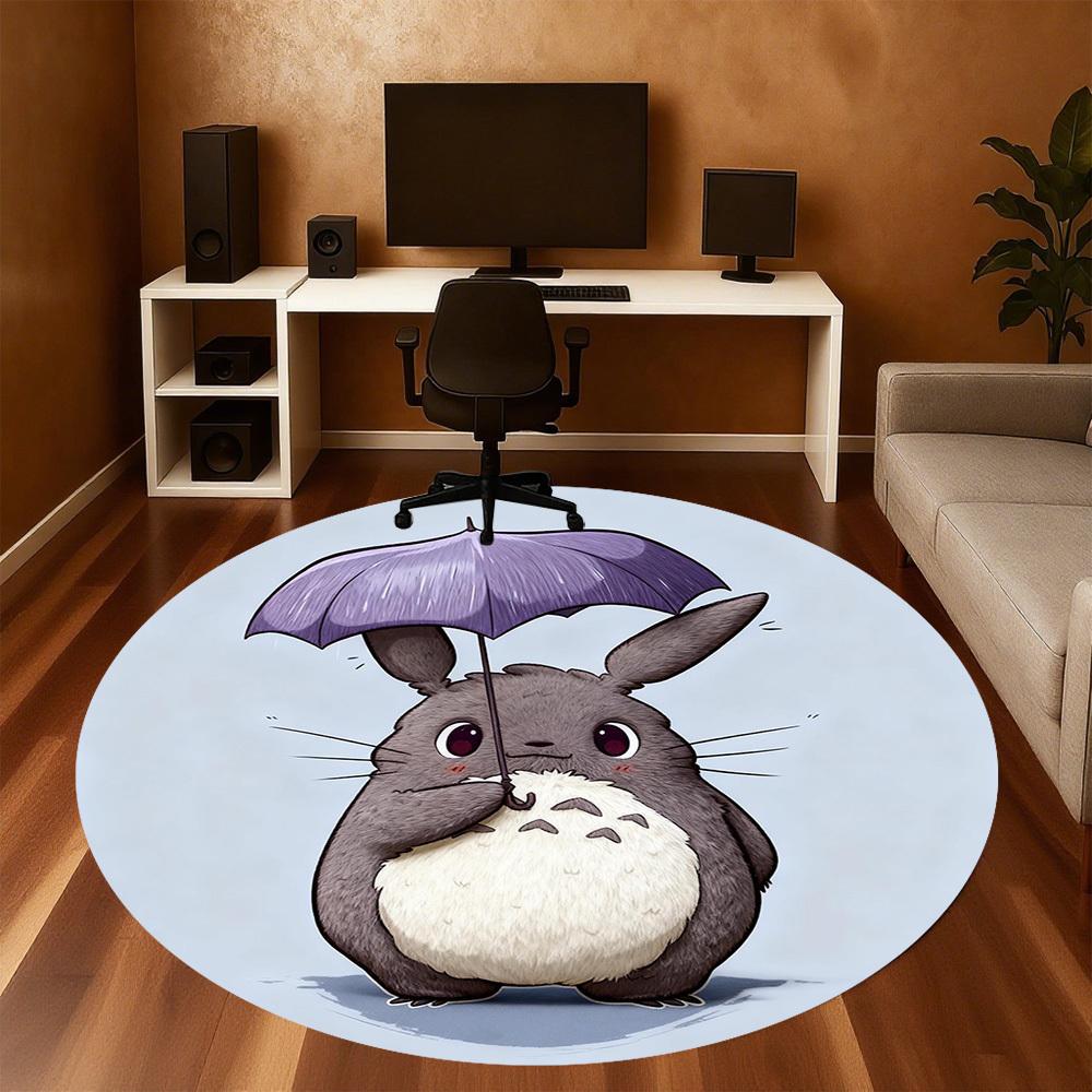 1pc Totoro Umbrella Round Chair mat office Area Rug - Non-Slip, Floor Mat for Office, Bedroom, Ideal home decor gift p0105101
