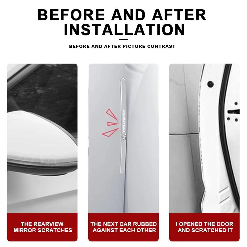 Voor Peugeot Auto Deur Transparante Strip Achteruitkijkspiegel Anti-Botsing Beschermingsstrip Voor Peugeot 206 207 307 3008 2008 308 407