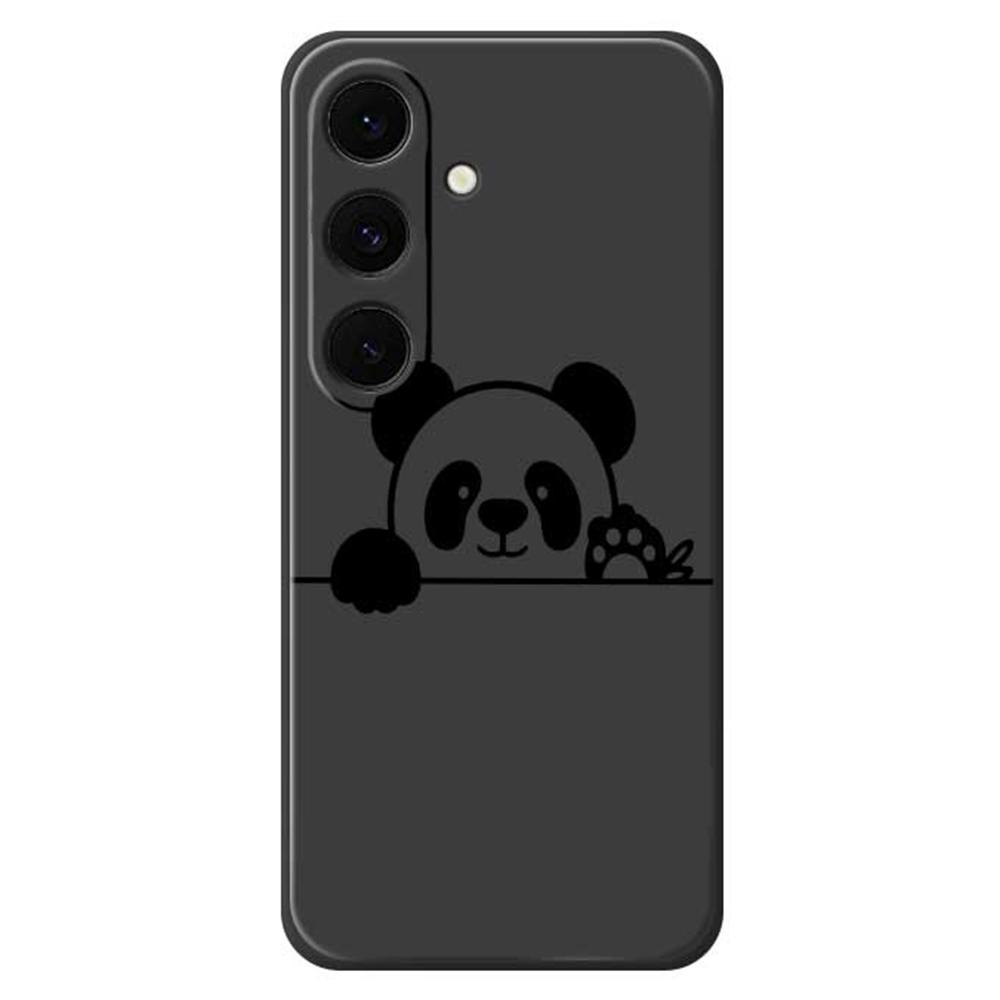 For Samsung Galaxy S25 FE Case Panda Head Pattern Printing Straight Edge TPU Phone Back Cover