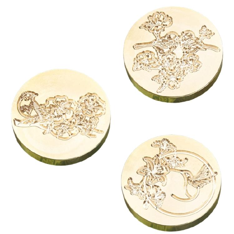 3Pcs Wax Seal Stamp Head Scrapbooking Stamp Head Emboss Sealings Waxes Stamp Head Brass Sealing Stamp Head Replacement