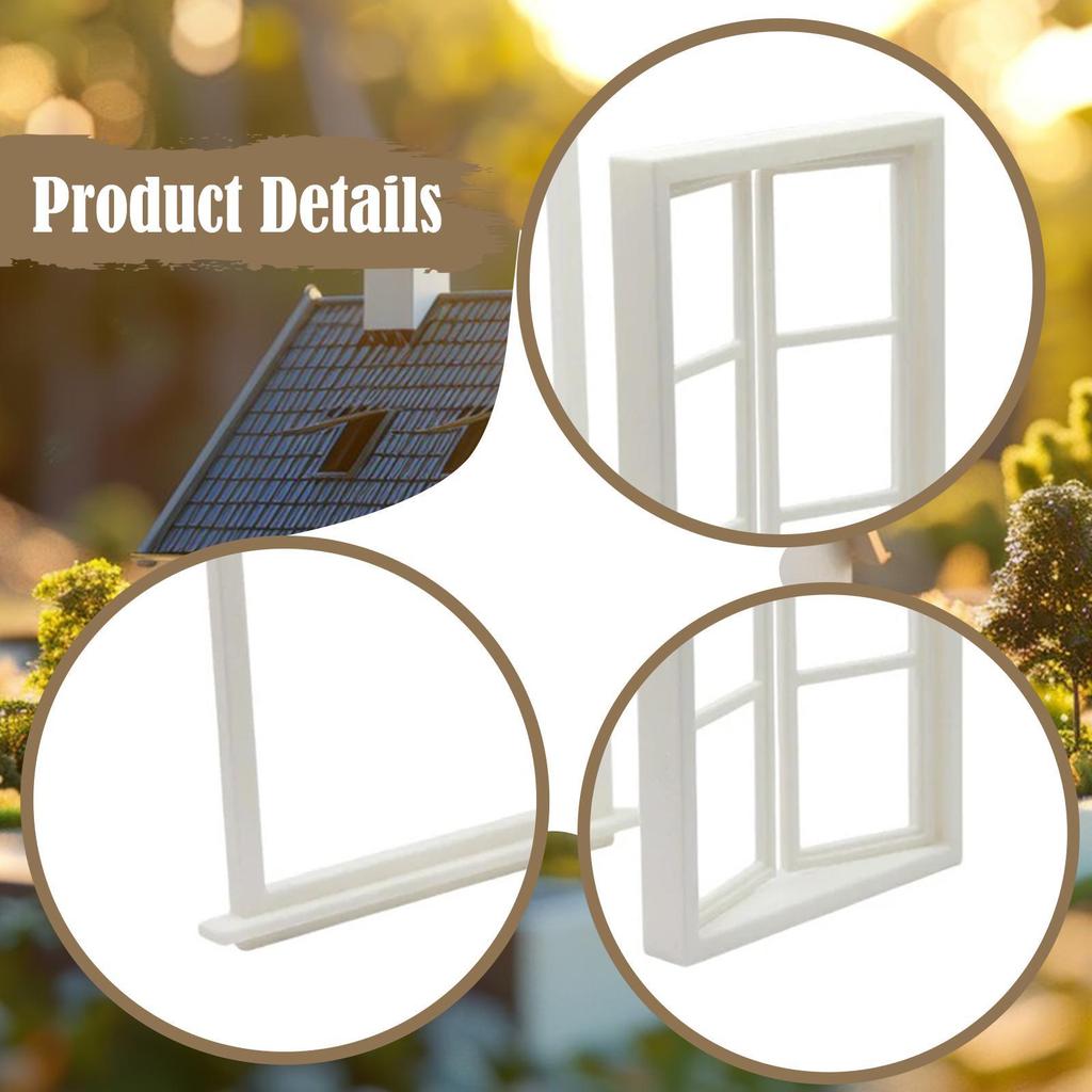 1/12 Dollhouse Window Frame Modern Mini House Decoration Supplies Lightweight Decorative