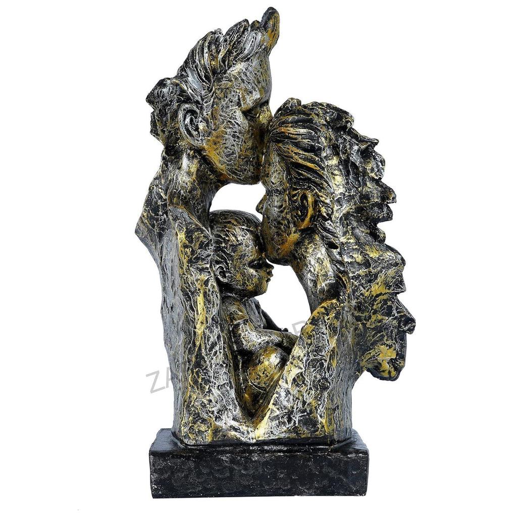 Mother&Father With Child Love Statue Showpiece For Home Decor&Gifting,6 Inches,14 Inch