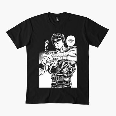 0405 Manga Kenshiro Pěst severní hvězdy Anime dárek tričko Hokuto no Ken potisk Grafické tričko Y2K oblečení Všechna velikost Vrcholy