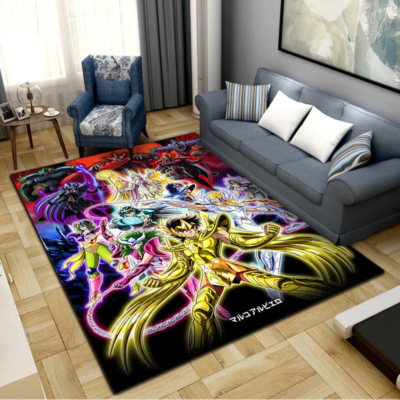 Saint Seiya Carpet Rug for Living Room Bedroom Home Sofa Decoration,Kids play Non-slip Floor Mat