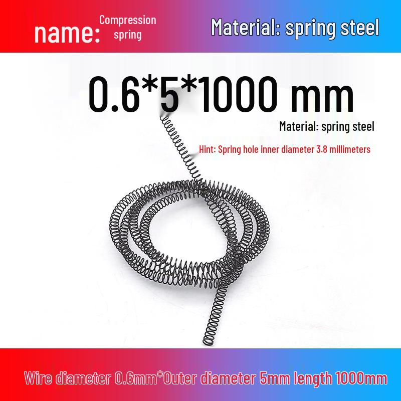 Spring Wire: 1m Long, Soft Pressure, Manganese Steel, 0.3-4.5mm Diameter, Yellow Compression Return.
