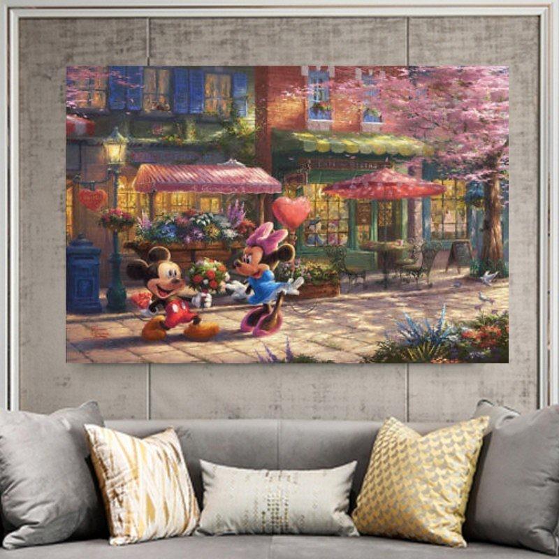 Mickey Mouse Themed Fashionable Girl's Gift Fairy Wallpaper For Bedroom Decor