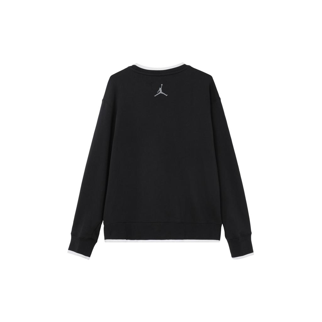 Jordan Contrast Logo Patch Crew Neck Pullover Sweatshirt Men Sweatshirt Black DV4524-010