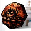 1pc Scary Pumpkin Fully Automatic Folding Portable Fashion Umbrella, 8 Iron Frames, Three-Fold Design, Suitable for All Seasons, Suitable for Outdoor