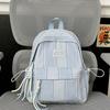 Schoolbag New Striped Backpack Student Schoolbag Commuting Large Capacity High Value Cute Backpack Simple Small Fresh Schoolbag