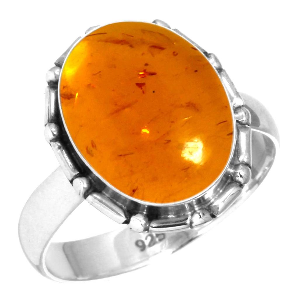 925 Sterling Silver Ring Women Gemstone Handmade Jewelry Valentine's Day Gift Amber Amethyst Black Onyx Carnelian Garnet Quartz Green Onyx Gold Stone