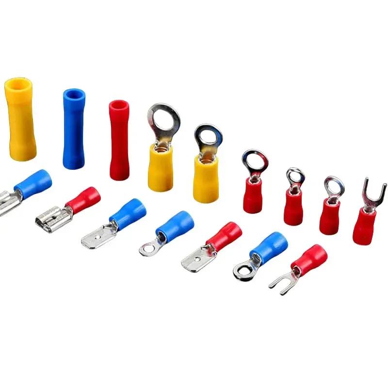280/480/720/1200pcs Cold Pressed Terminal Kit - Ulated Quick Connect Spade/Ring/Fork Crimp Connectors for Automotive Wiring