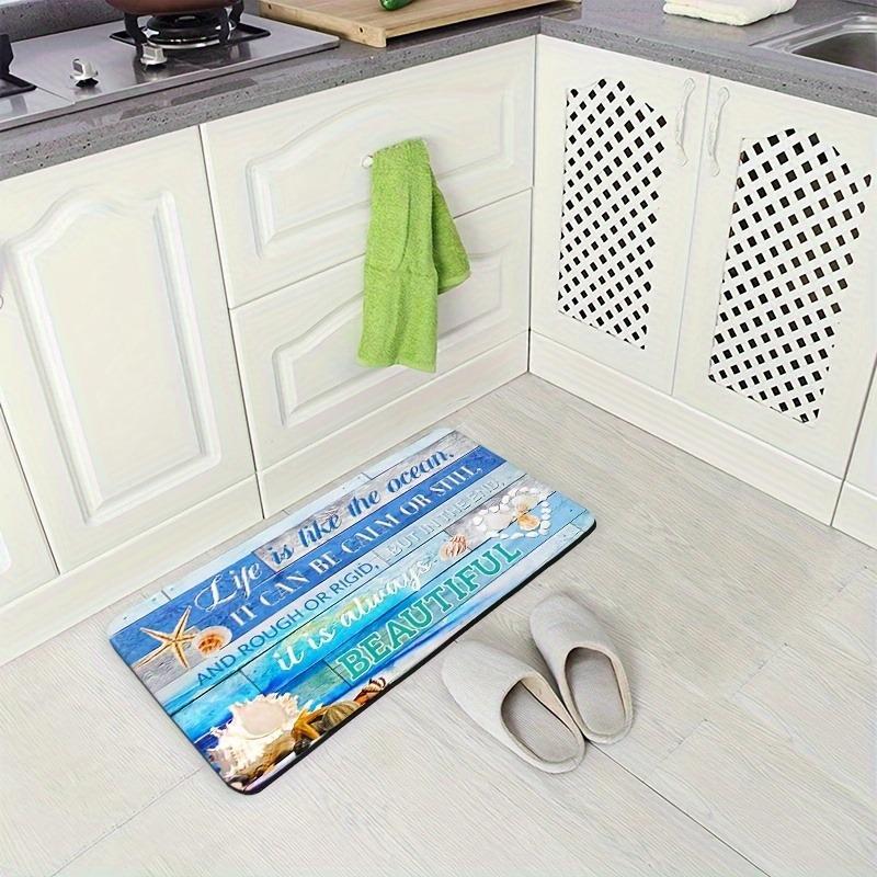 1PC Rainbow Gradient Roses Kitchen Rug Non-Slip Door Mat Pop Design Bathroom Rug Bath Mat Carpet for Home Sink Laundry Decor