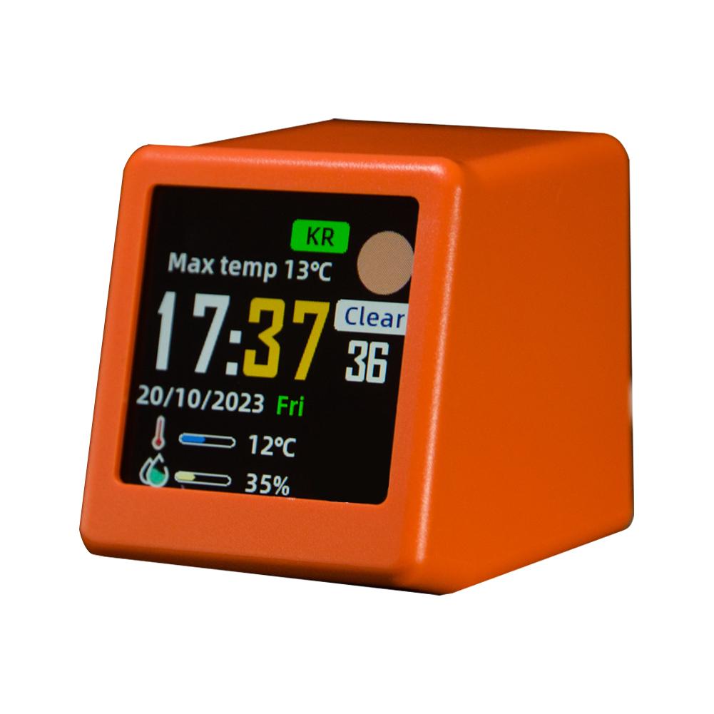 WiFi Wireless Weather Station Plug In Color Display Digital Calendar Temperature and Humidity Monitor for Desktop Decoration
