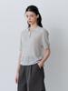 LE STUDIO Linen Blend Collared Knit (Lgy)