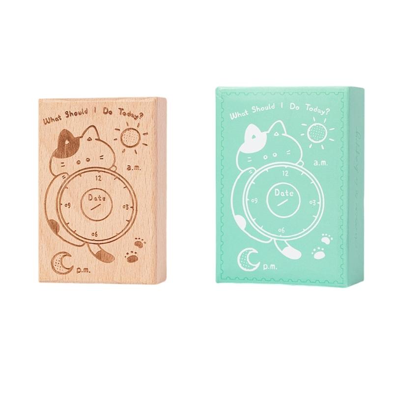 Wood Craft Stamp Vintage Scrapbooking Stamp Kitten Themed Stamp for Card Making Scrapbooking Journal Planner Photo Album