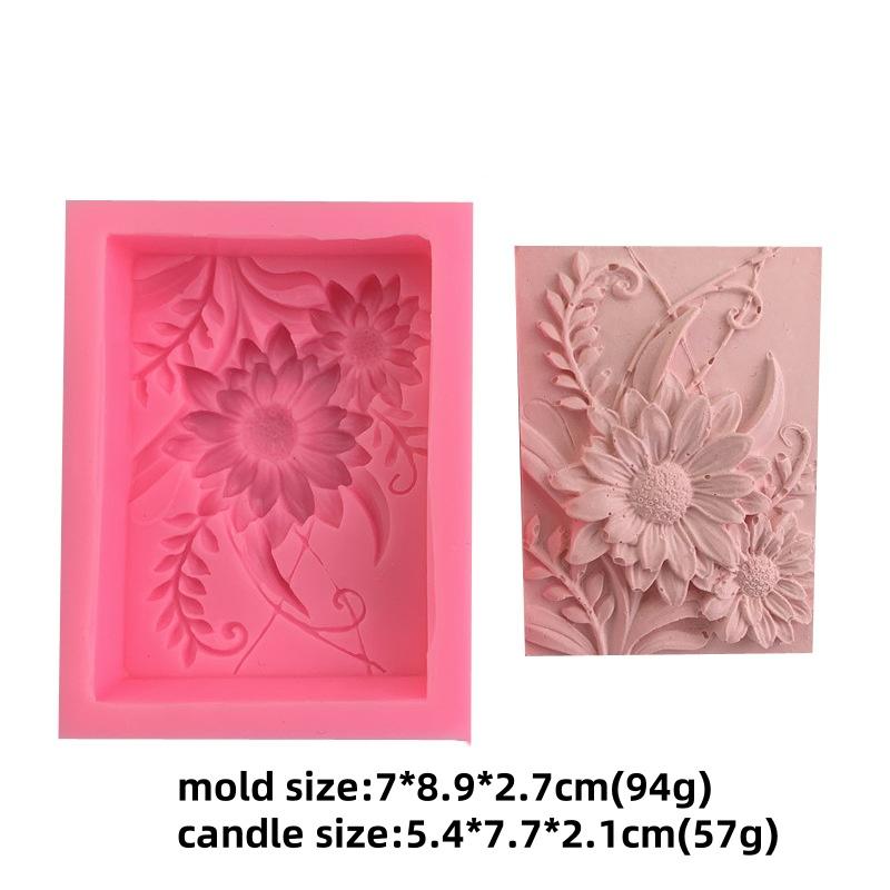 3D Relief Chrysanthemum Silicone Soap Mold Handmade New Moon Flower Bathroom Soap Tool Cake Baking Decoration Craft Supplies