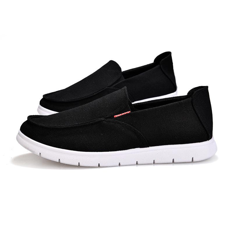 Men s 2024 Slip-On Canvas Shoes - Comfortable Casual Old Beijing Style 41 чёрный