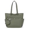 Bolsa Tote de Nylon Versátil com Bolso Frontal com Zíper Bolsos Laterais Alças Longas para Ombro Bolsa Casual Shopper para Trabalho Diário