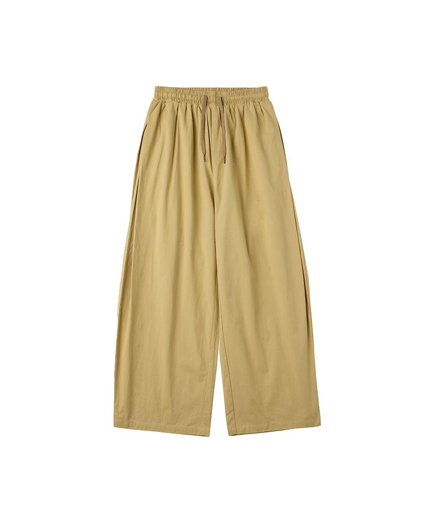 URBANAGE [2Pack] Balloon Fit Curved Pintuck Cotton Elastic Waist Pants_5Color (Type A)