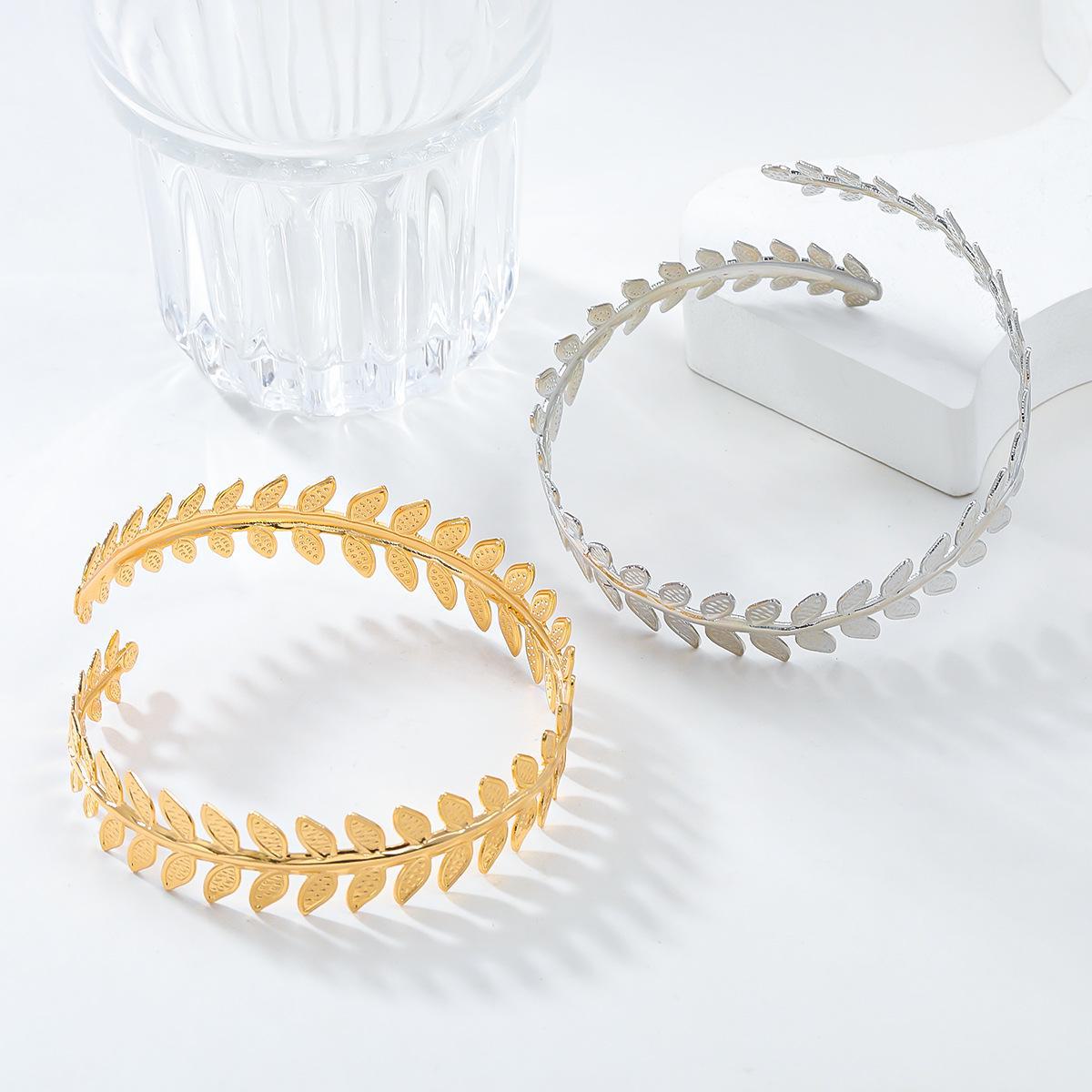 

«Металлический хип-хоп браслет в форме листа для женщин» золотой