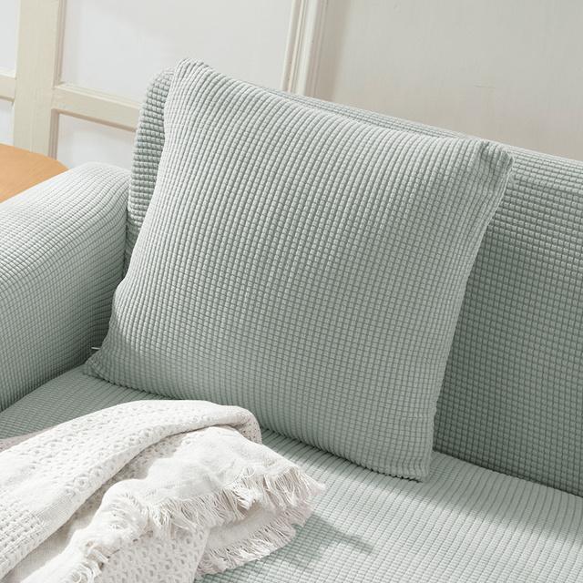 New Design Colors Thick Polar Fleece Sofa Protective Cover Jacquard Solid Printed Pillowcase Cover For Soft Cushion 45x45cm