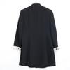LEONARD Black wool and silk collarless coat coat 11AR Black WhiteUsed
