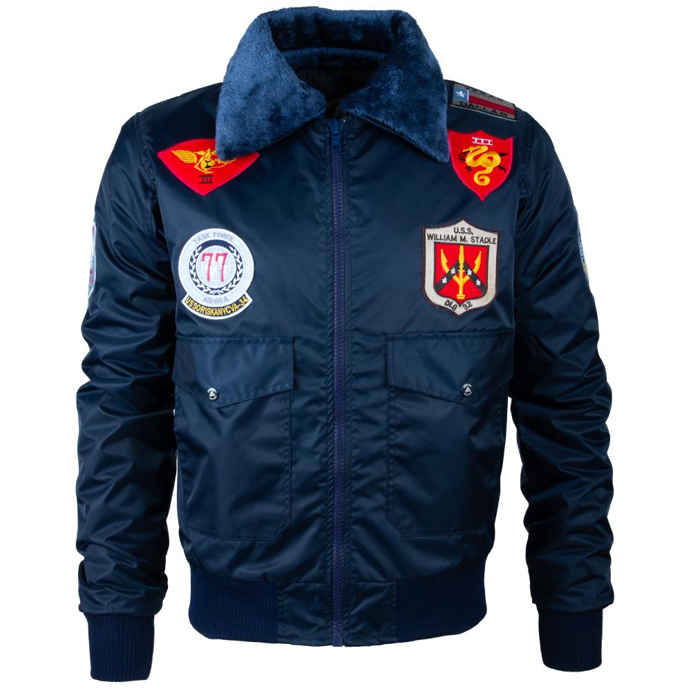 AVIATRIX Men's Top Gun Aviator Bomber Jacket (Y2Y9) - Navy Blue