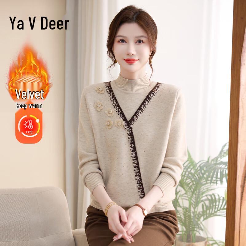 

Yalu Women s Mock Neck Fleece-Lined Knit Sweater 4XL