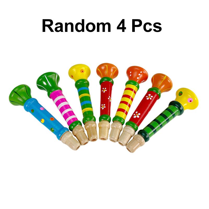 Wooden Trumpet Children Toy Horn Whistle Musical Instrument for Kids Early Educational Orff Music Instrument Sound Training Game