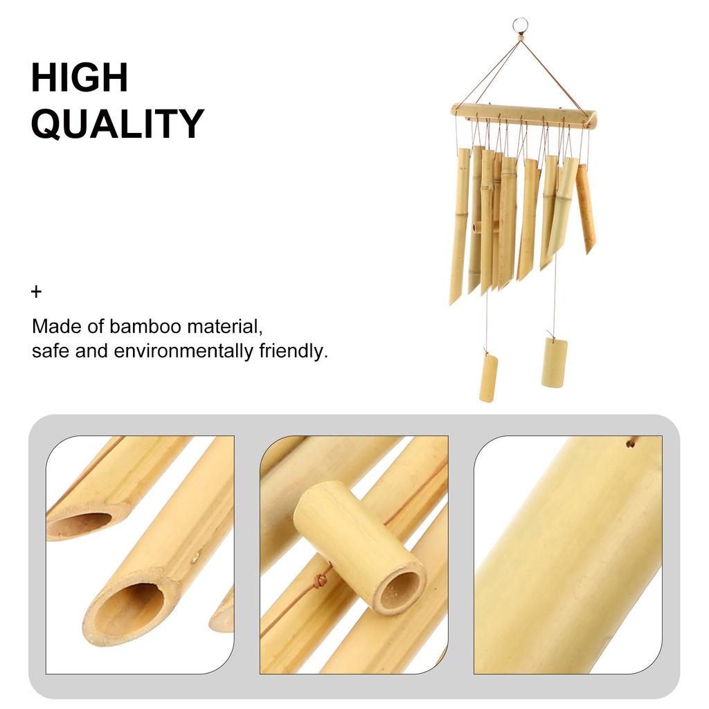 Bamboo Wind Chimes Hanging Decor Home Bell Pendant Garden Outdoor Spinner Eco Friendly Creative Gift Idea