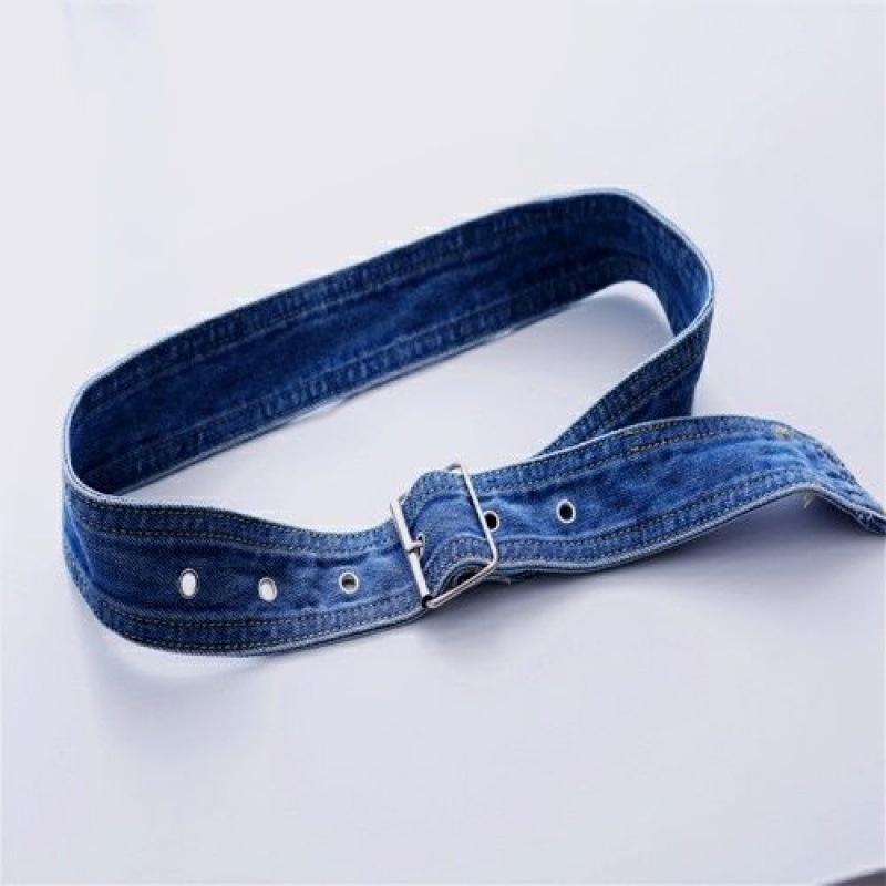 Blue Fashionable Womens Denim Belt For Skirts And Trench Coats Versatile Style 105cm
