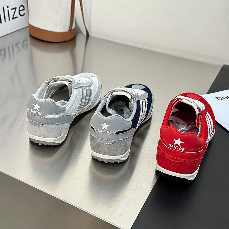 Popular niche design sense of moral training shoes women's 2025 thick-soled heightening color matching breathable casual shoes women's mesh